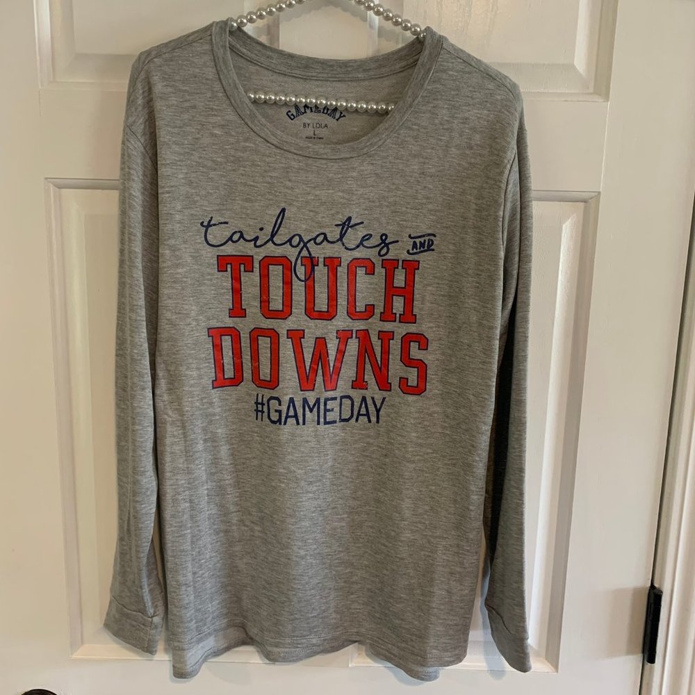 Gameday by LDLA Ladies Football Theme Crew Neck Long Sleeve Top Size L
